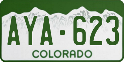 CO license plate AYA623