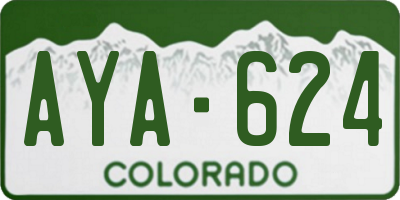 CO license plate AYA624