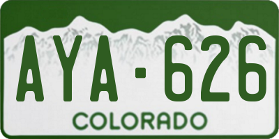 CO license plate AYA626