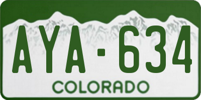 CO license plate AYA634