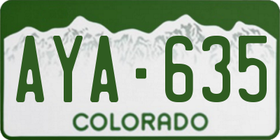 CO license plate AYA635