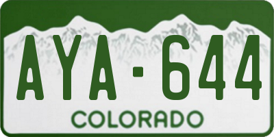 CO license plate AYA644