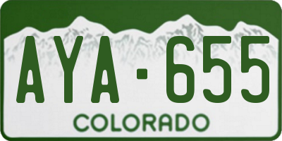 CO license plate AYA655