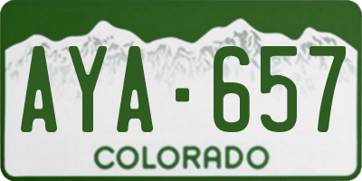 CO license plate AYA657