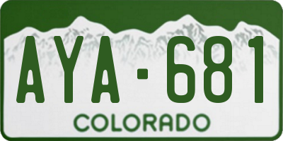 CO license plate AYA681