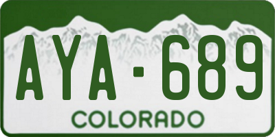 CO license plate AYA689