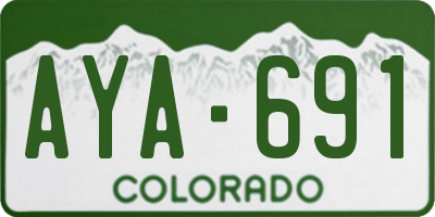 CO license plate AYA691