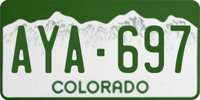 CO license plate AYA697