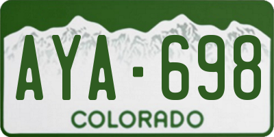 CO license plate AYA698