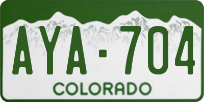 CO license plate AYA704