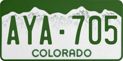 CO license plate AYA705