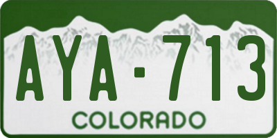 CO license plate AYA713