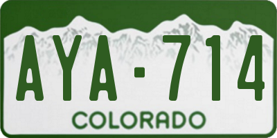 CO license plate AYA714