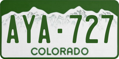 CO license plate AYA727
