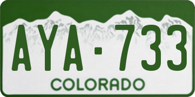 CO license plate AYA733