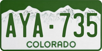 CO license plate AYA735