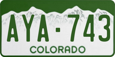 CO license plate AYA743