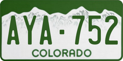 CO license plate AYA752