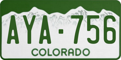CO license plate AYA756