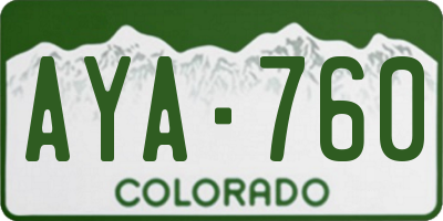 CO license plate AYA760