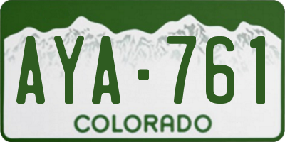 CO license plate AYA761