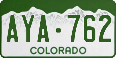 CO license plate AYA762