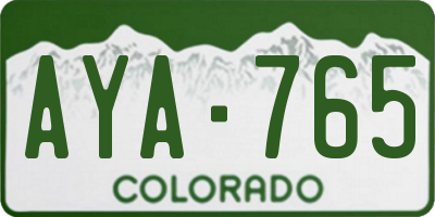 CO license plate AYA765