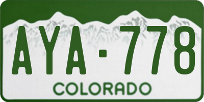 CO license plate AYA778