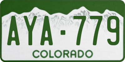 CO license plate AYA779