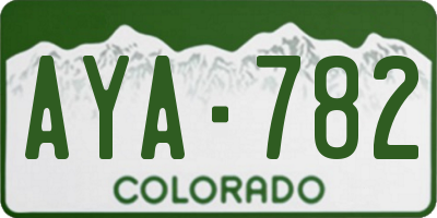 CO license plate AYA782