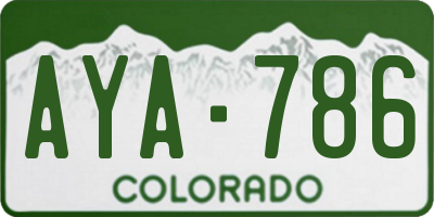 CO license plate AYA786