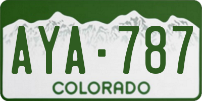 CO license plate AYA787