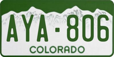 CO license plate AYA806