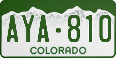 CO license plate AYA810