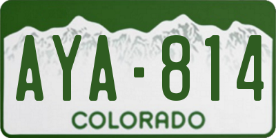 CO license plate AYA814