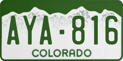 CO license plate AYA816