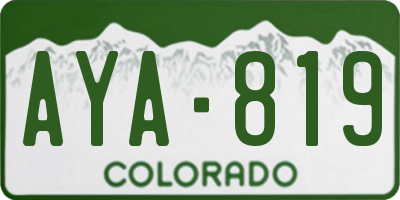 CO license plate AYA819