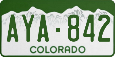 CO license plate AYA842
