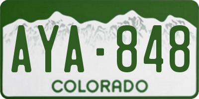 CO license plate AYA848