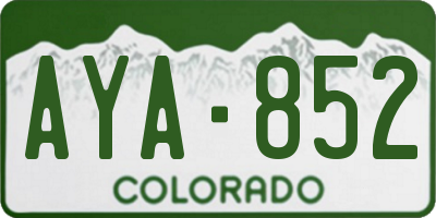 CO license plate AYA852