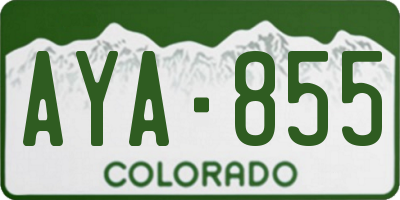 CO license plate AYA855