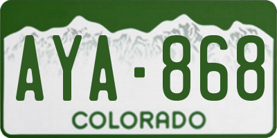 CO license plate AYA868