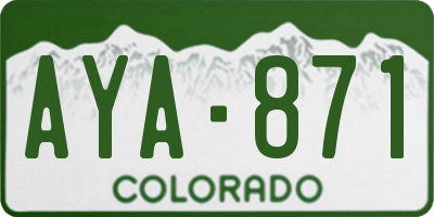 CO license plate AYA871