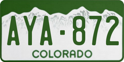 CO license plate AYA872