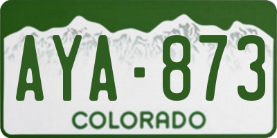 CO license plate AYA873