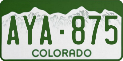 CO license plate AYA875