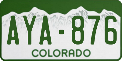 CO license plate AYA876