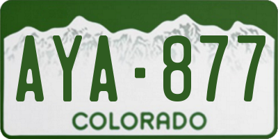 CO license plate AYA877