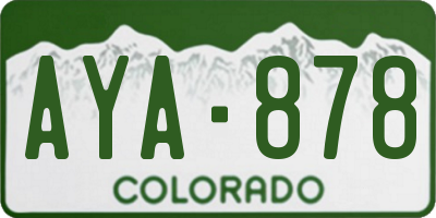 CO license plate AYA878