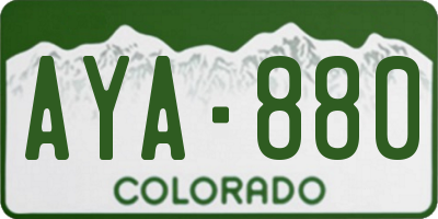 CO license plate AYA880